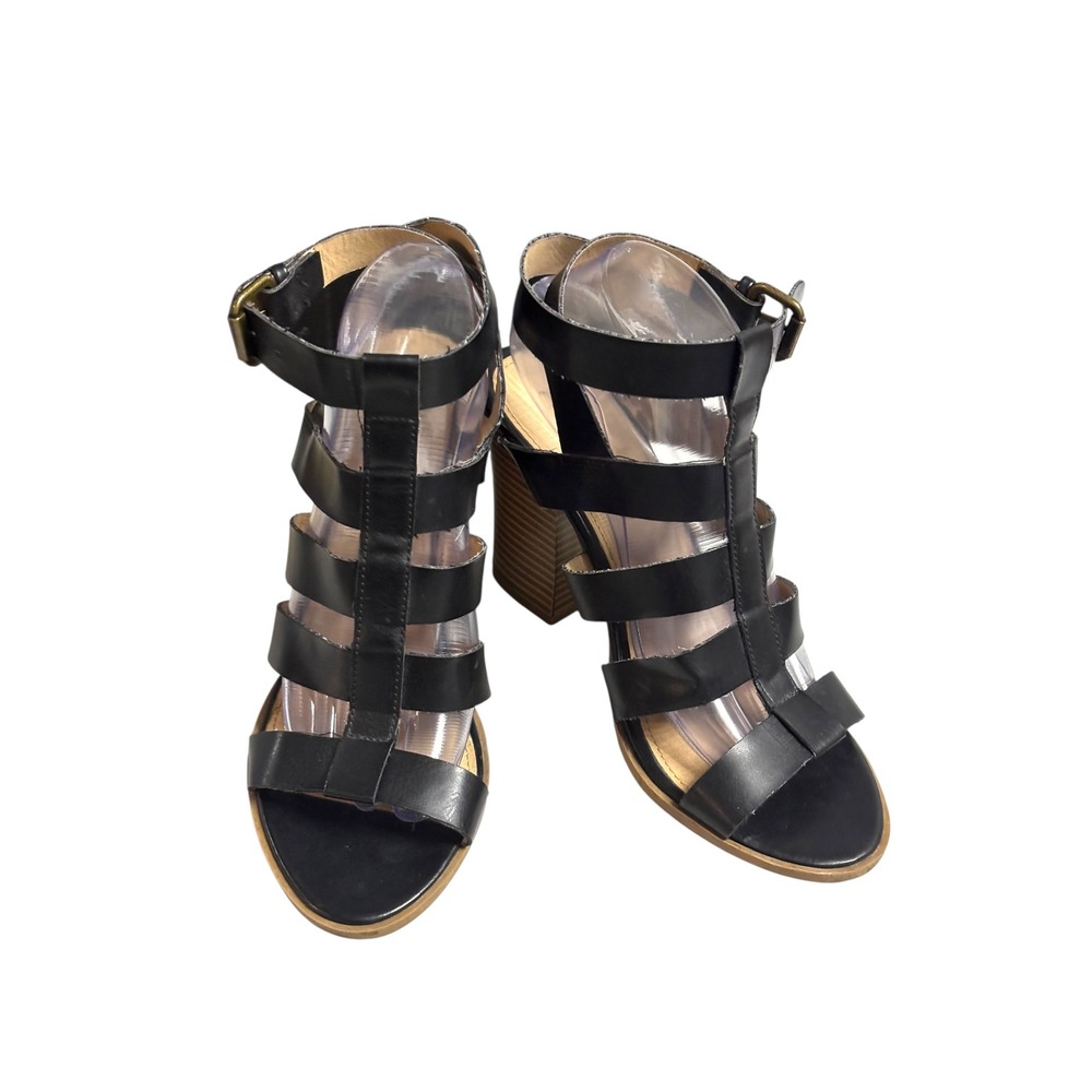 American Eagle Black Gladiator Block Heel‎ Sandals Women's Size 9.5 - Picture 2 of 11